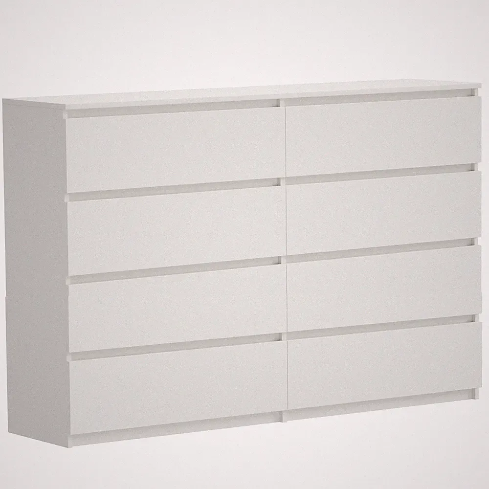 Kommode Schrank ComfortCove 8 Schubladen 140 cm breit für Schlafzimmer Wohnzimme