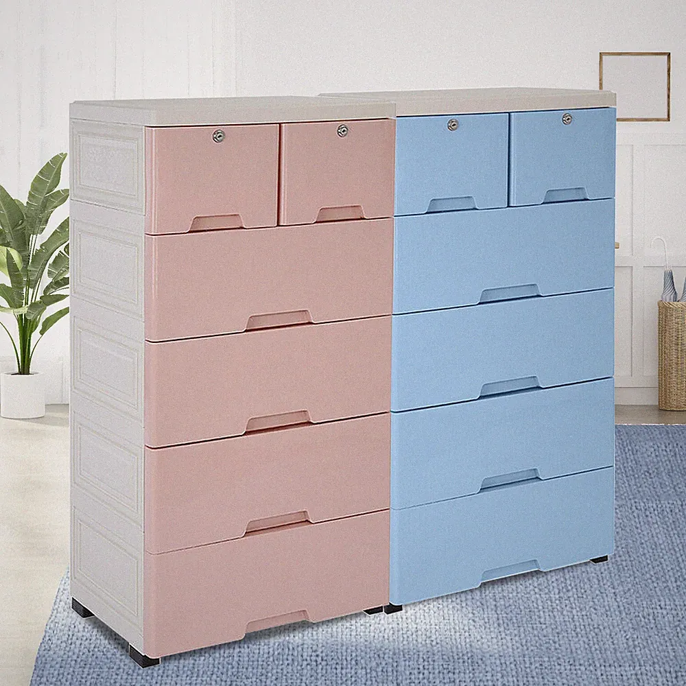 Kommode Schubladen Aufbewahrung Standschrank 6 Schubladen Mit 4 Räder Home NEU