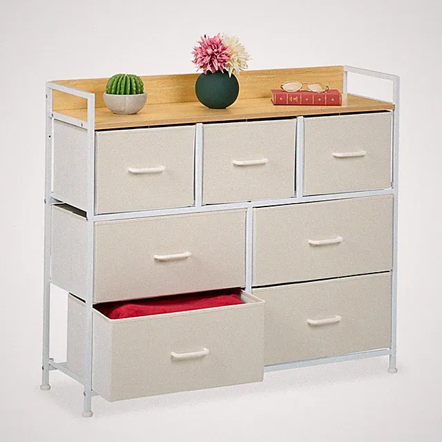 Kommode Schubladenschrank Flurkommode Wäschekommode Beistellkommode 7 Schubladen