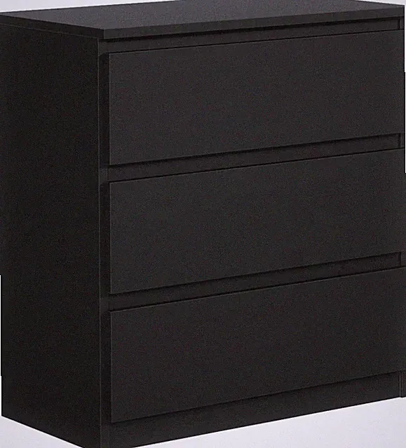 Kommode Schwarz Matt Schubladen - Sideboard Wohnzimmer - Schubladenschrank