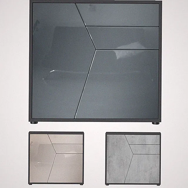 Kommode Sideboard Anrichte Schrank Benny in Schwarz - Fronten in Grautönen
