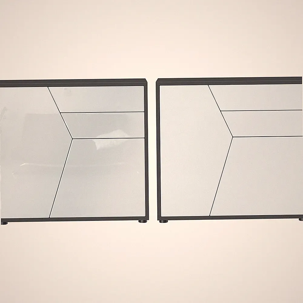Kommode Sideboard Anrichte Schrank Benny in Schwarz matt - Fronten in Weißtönen