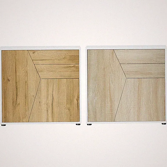 Kommode Sideboard Anrichte Schrank Benny in Weiß matt - Fronten in Holztönen