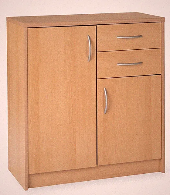 Kommode Sideboard Highboard Schrank Anrichte mit 2 Türen Schubladen Buche