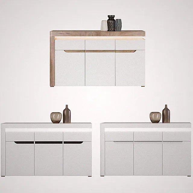 Kommode Sideboard IRMA (IM4) mit Beleuchtung, 3 Türen