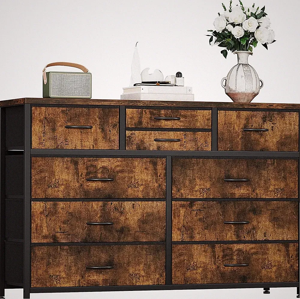 Kommode Sideboard mit 10 Schubladen Schubladenschrank Kleiderschrank TV Schrank