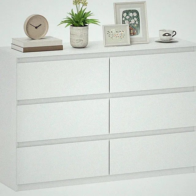 Kommode Sideboard mit 6 Schubladen für Wohnzimmer Schlafzimmer