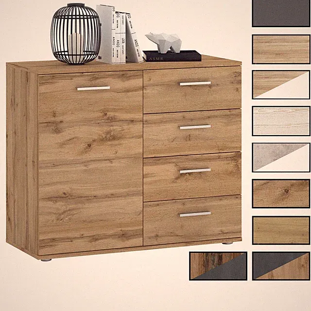 Kommode Sideboard Schrank in verschiedenen Farben Highboard 4 Schubladen