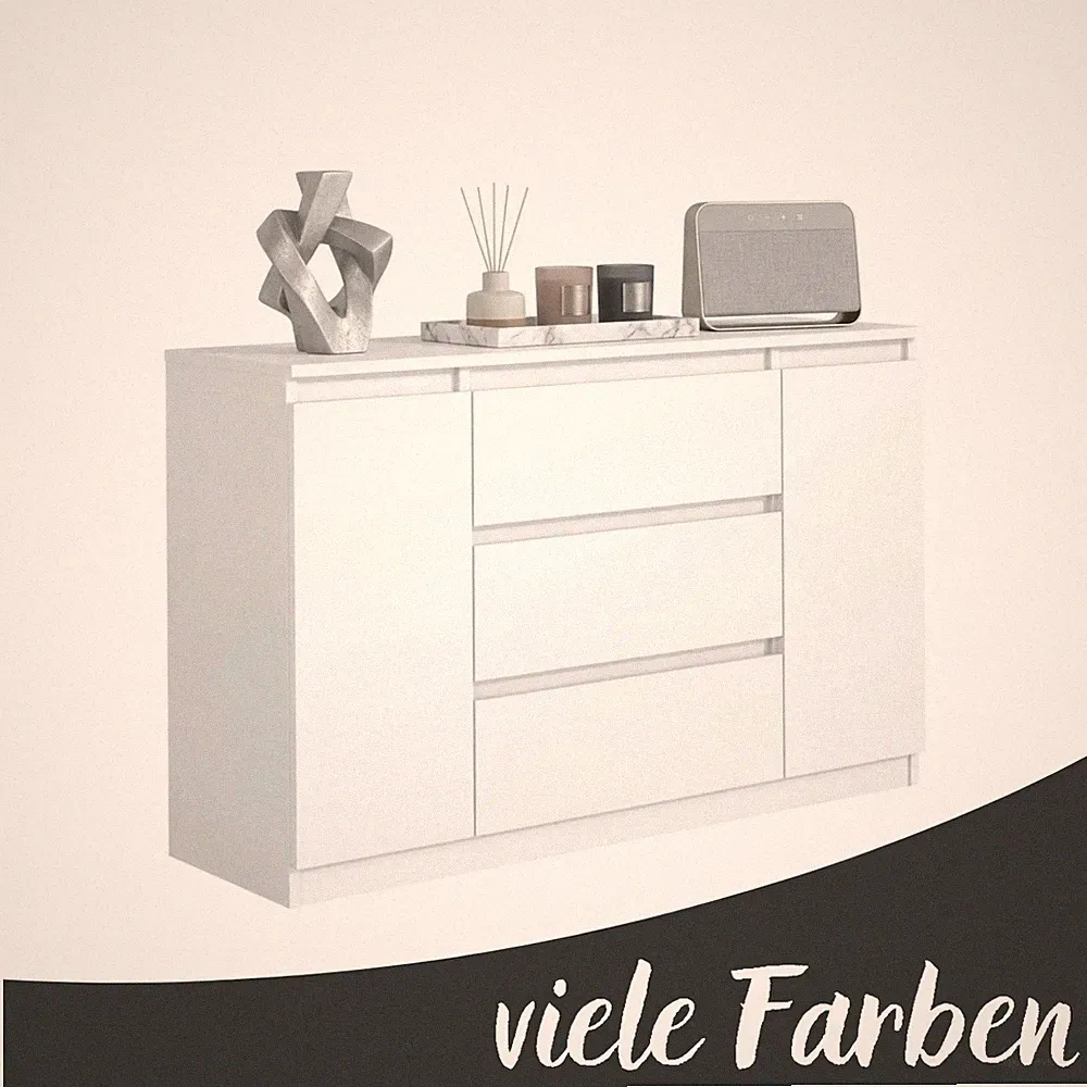 Kommode Sideboard - Schrank mit 3 Schubladen - Schubladenschrank - 120 cm