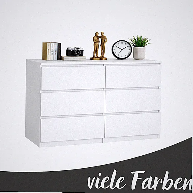 Kommode Sideboard - Schrank mit 6 Schubladen - Schubladenschrank - 140 cm
