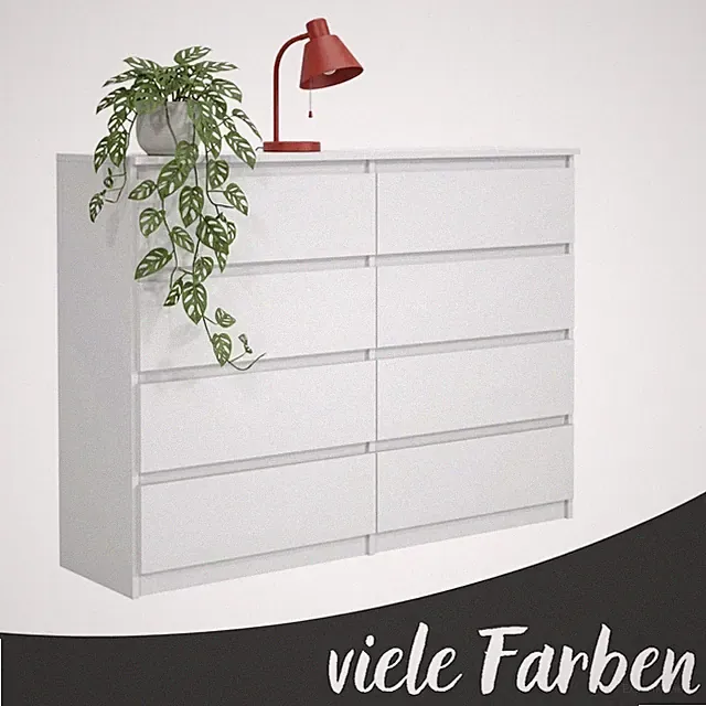 Kommode Sideboard - Schrank mit 8 Schubladen - Schubladenschrank - 140 cm