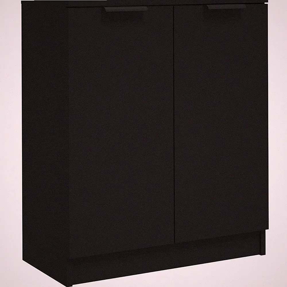 Kommode Sideboard Schwarz 60x30x70 cm Holz Multifunktional Stauraum Regal Deko