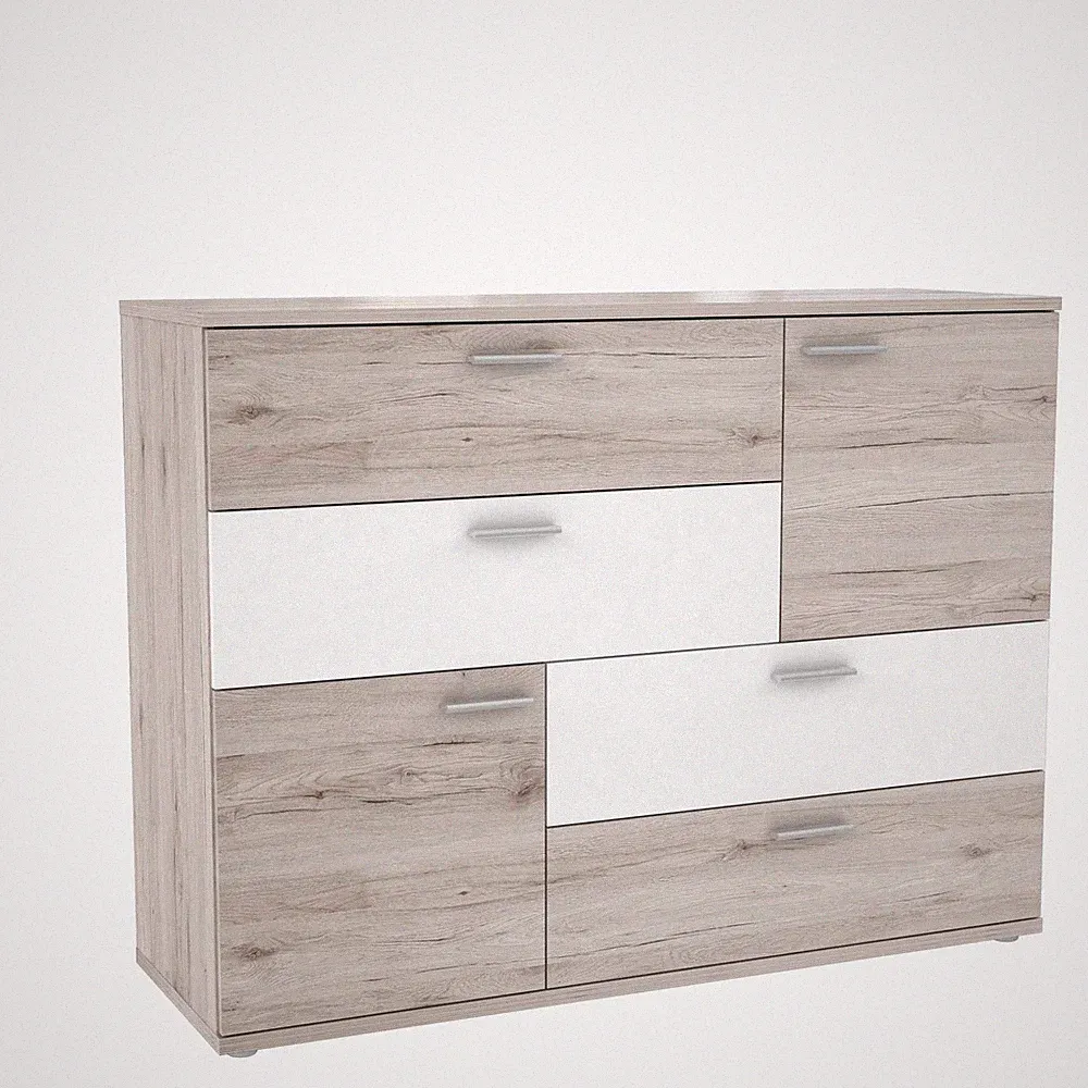 Kommode Sideboard SKIVE Optik: Sandeiche / Weiß von Forte