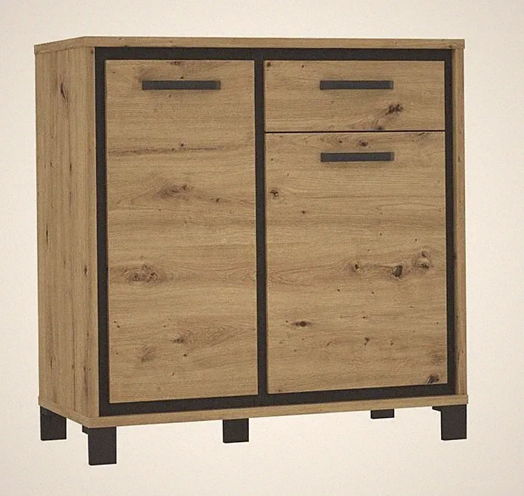 Kommode TRONDHEIM von Forte Artisan Eiche / Schwarz Eiche
