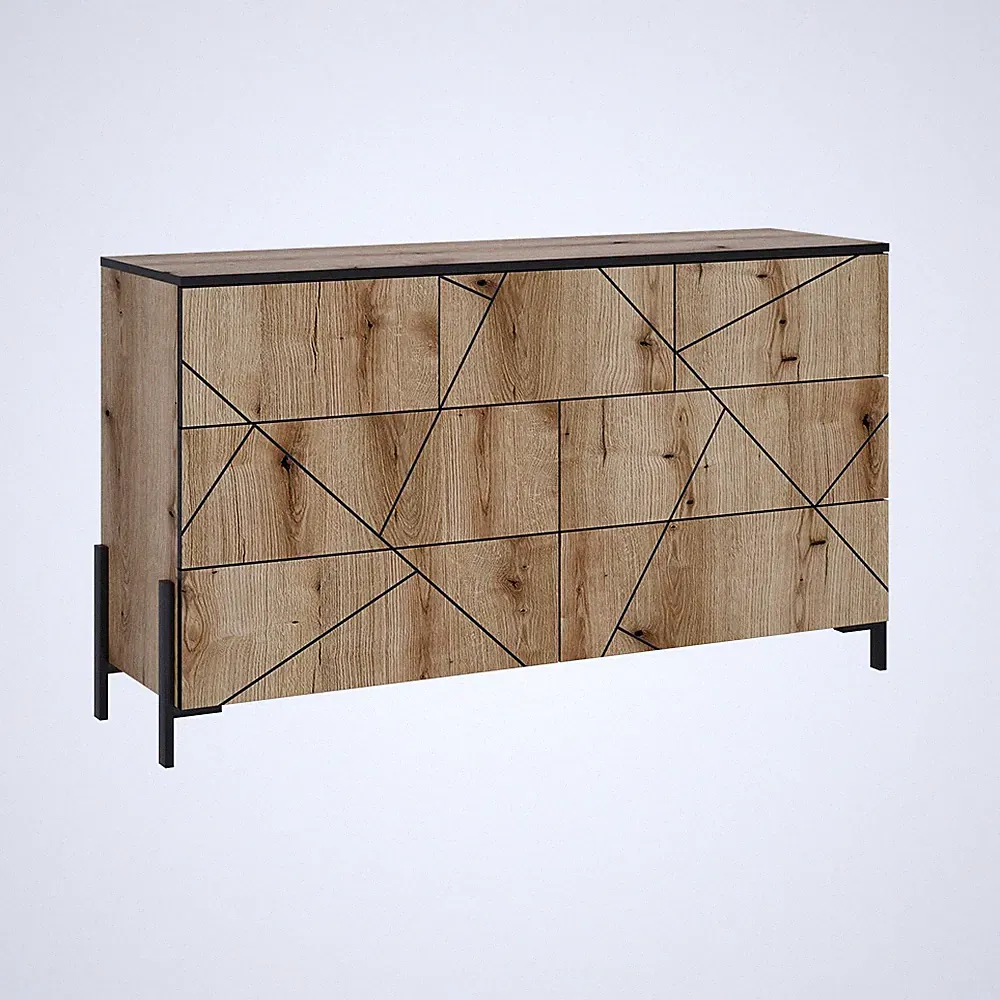 Kommode Vicco Hatto 139.8 x 80.2 cm mit 7 Schubladen