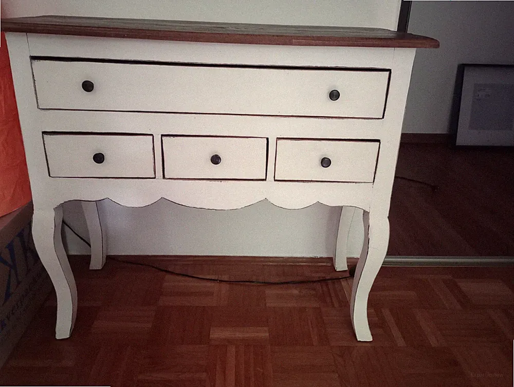 Kommode Vintage weiß Massivholz