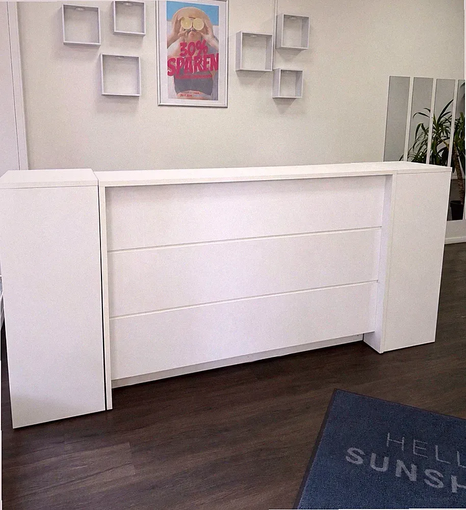Kommode Weiß 3 Schubladen freistehend rechteckig B220xH150xL40 cm