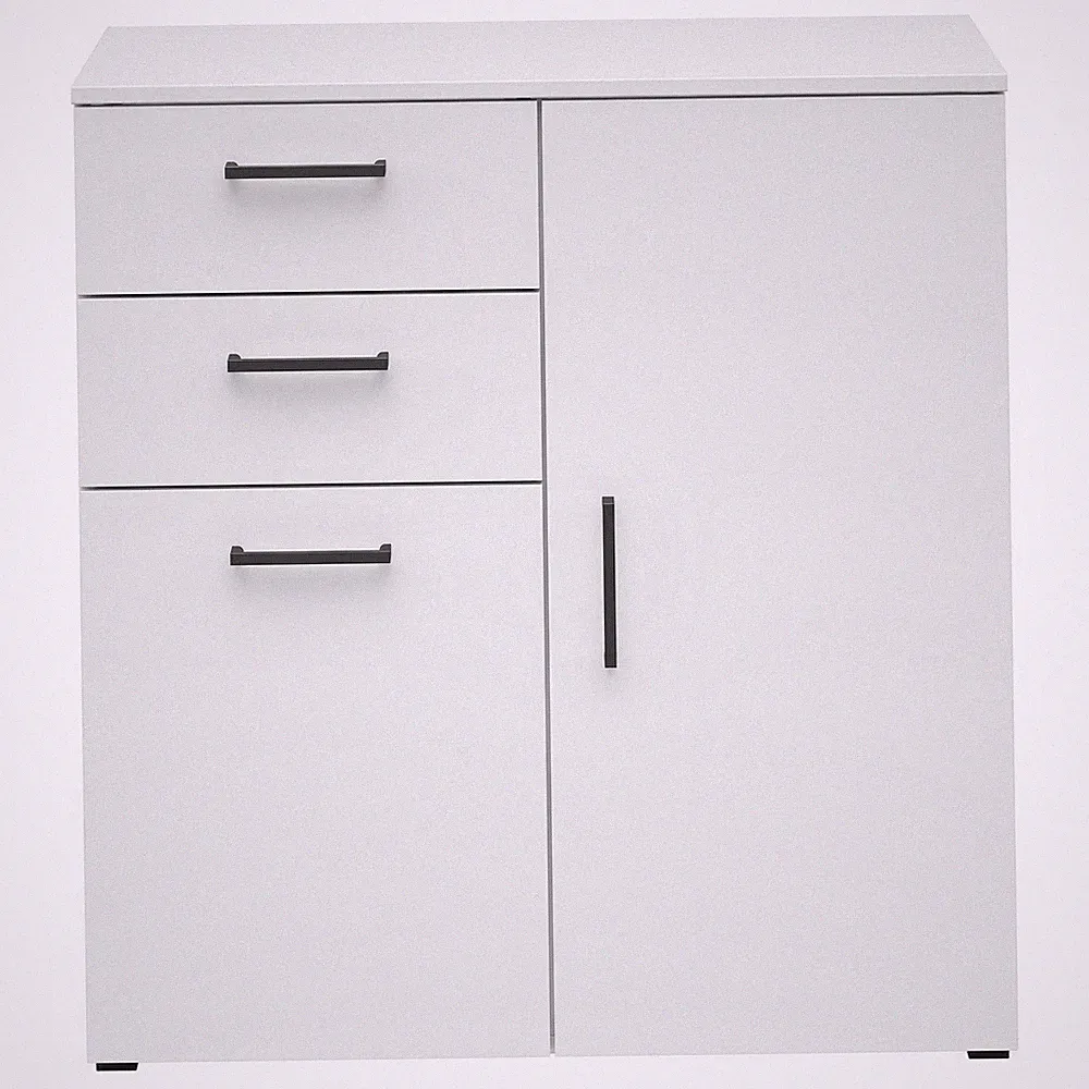 Kommode - weiß - 80 cm breit Sideboard Anrichte Beistellschrank