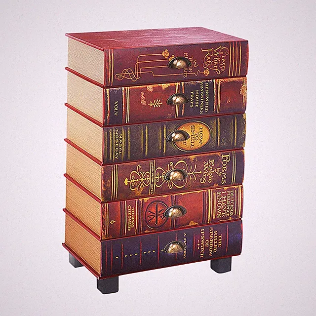 Komode BOOKS Vintagekomode Regal in Buchoptik MDF mit bedrucktem PU überzogen