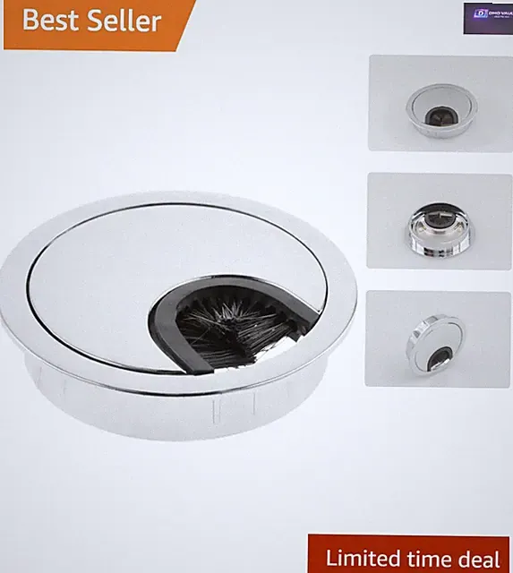 Kompakter 60 mm Chrom Schreibtisch mit Schublade und Kabelmanagement für organisiertes Arbeiten