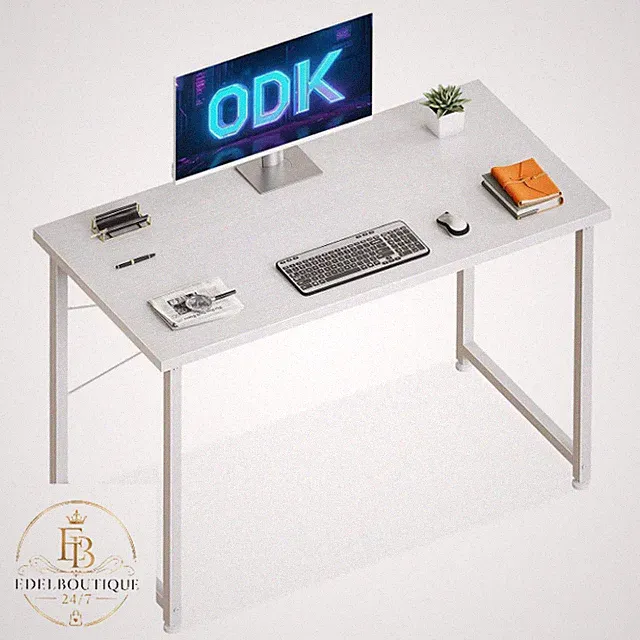 Kompakter Schreibtisch 100×48 cm Weiß, Modern, Computertisch für Homeoffice