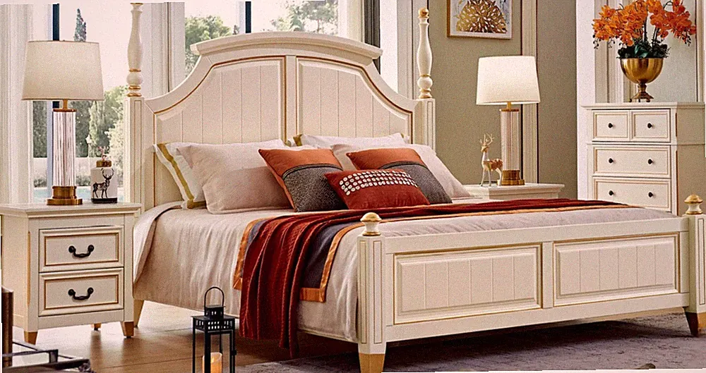 Komplett Möbel Bett Schlafzimmer Set 2x Nachttische Design Schlafzimmermöbel