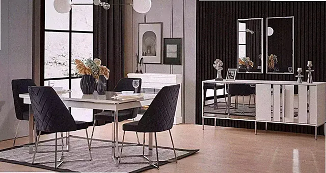 Komplett Set Esstisch 4x St�hle Esszimmer Set Ess Gruppe Holz Tisch 7tlg