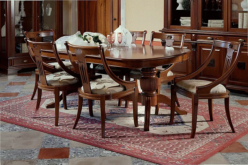 Komplett Set Esstisch + 6 Stühle Esszimmer Set Ess Gruppe Holz Tisch Tische 7tlg