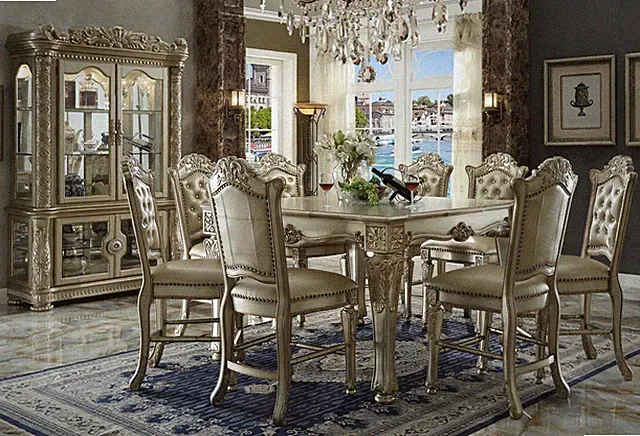 Komplett Set Esstisch + 8 Stühle Esszimmer Set Ess Gruppe Holz Tisch Tische 9tlg