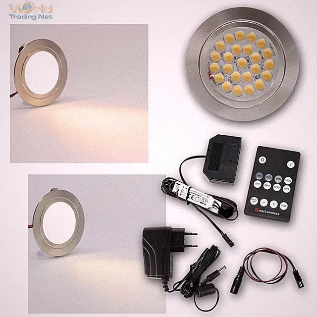 Komplett-Sets flache LED Möbel-Einbau-Leuchten, Vitrinen-Spots mit Fernbedienung