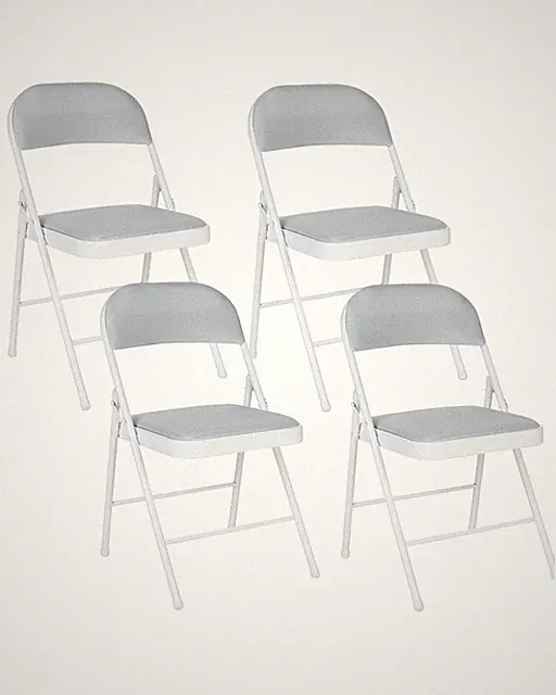 Konferenzstuhl klappbar 4er Set mit Lehne Mesh helles Grau / Weiß modern Sparks