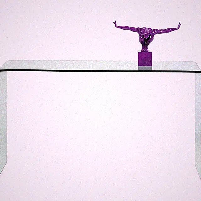 Konsole Konsolentisch Schreibtisch Glastisch Glas Transpatent Kare Design