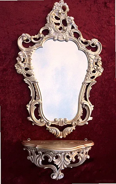 Konsole Spiegelablage Wandspiegel mit 50 X 76 ANTIK BAROCK Badspiegel Gold