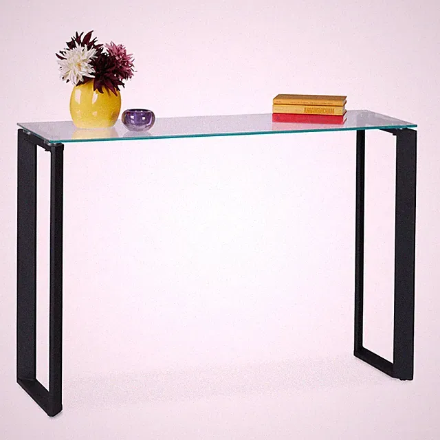 Konsolentisch Flurtisch Metallkonsole 60 kg schmal elegant Glasablagetisch