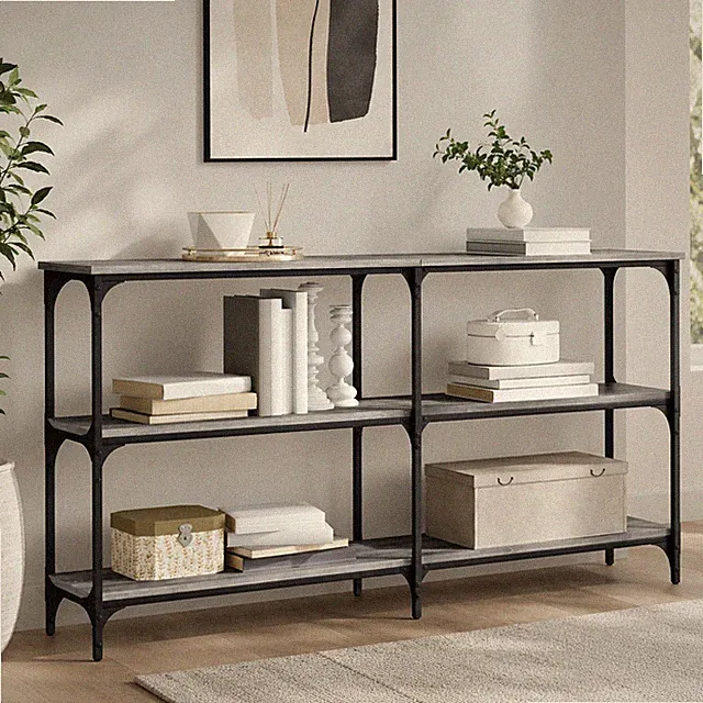 Konsolentisch Grau Sonoma Wandtisch Flurtisch Beistelltisch Sofatisch Stauraum