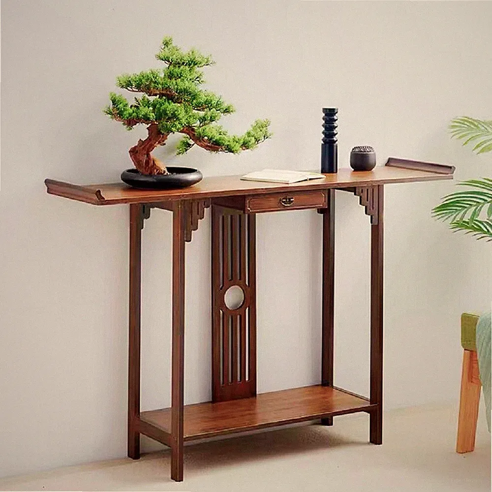 Konsolentisch Holz Antik Schreibtisch Beistelltisch mit Schublade Flurtisch Deko