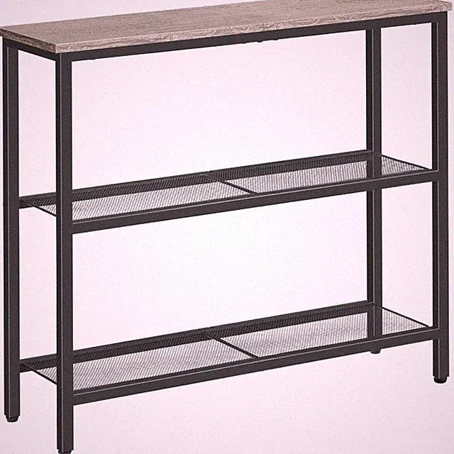 Konsolentisch Industrie Stil Beistelltisch mit Ablagen Sofatisch Metallbeinko...