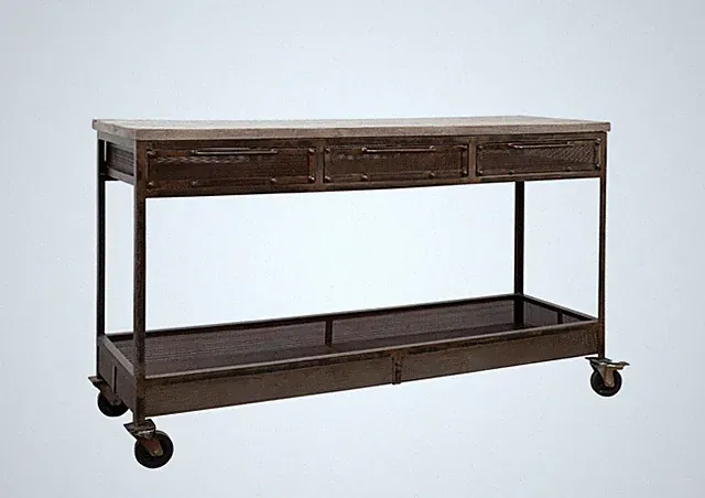 Konsolentisch Mango 150x45x90 braun lackiert HEAVY INDUSTRY #221