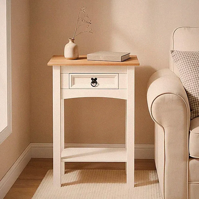 Konsolentisch mit 1 Schublade Beistelltisch Kiefer massiv Mexiko Landhaus Stil