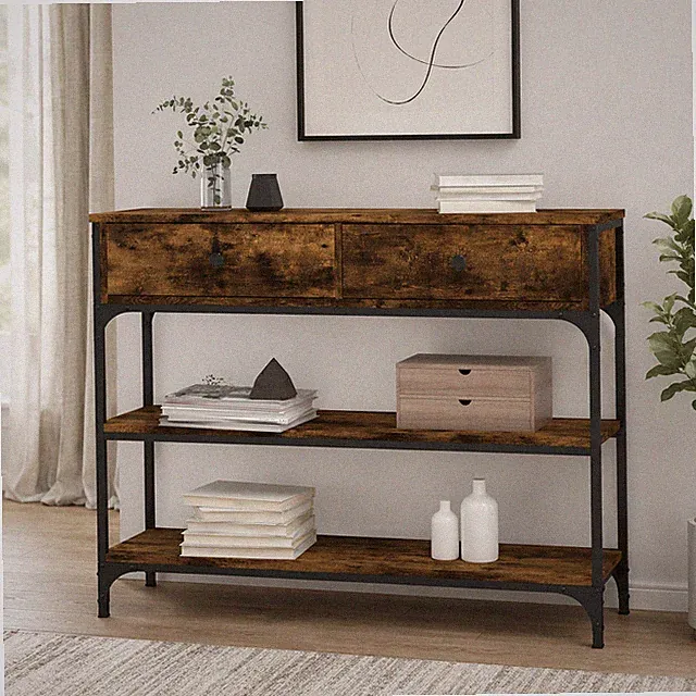 Konsolentisch Räuchereiche Beistelltisch Flurtisch Wandtisch Holz Stauraum