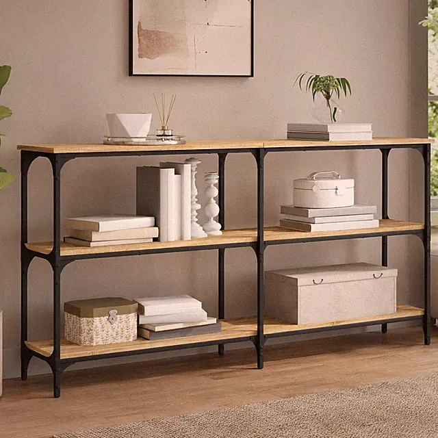 Konsolentisch Sonoma Eiche Flurtisch Wandtisch Beistelltisch Sofatisch Stauraum