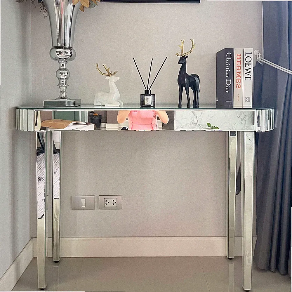 Konsolentisch Verspiegelt Glas Konsole Beistelltisch Flurtisch Möbel Sideboard