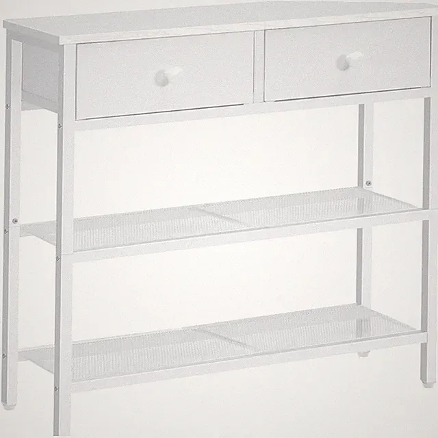 Konsolentisch Weiß 75cm schmal mit Schubladen Ablage Kommode Beistelltisch