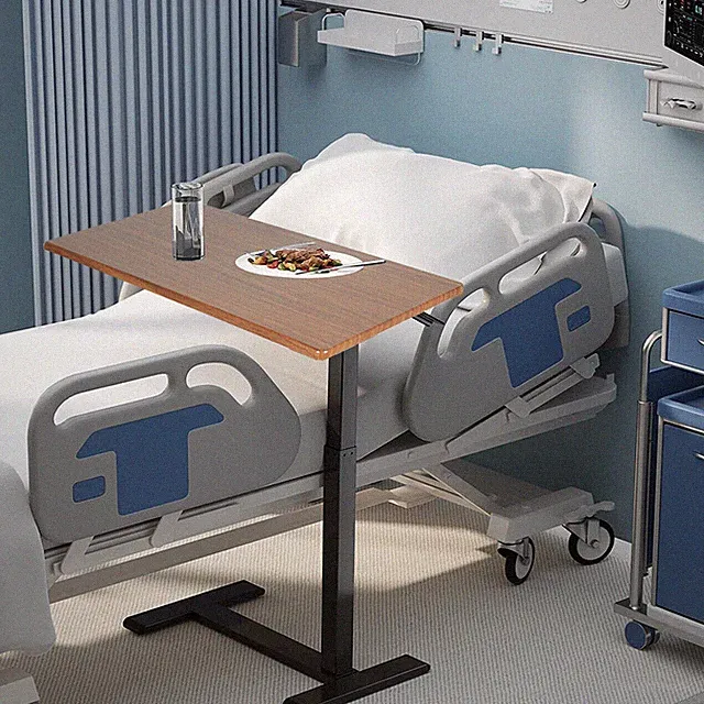 Krankentisch Betttisch Pflegetisch robust Beistelltisch in Natur für Kranken
