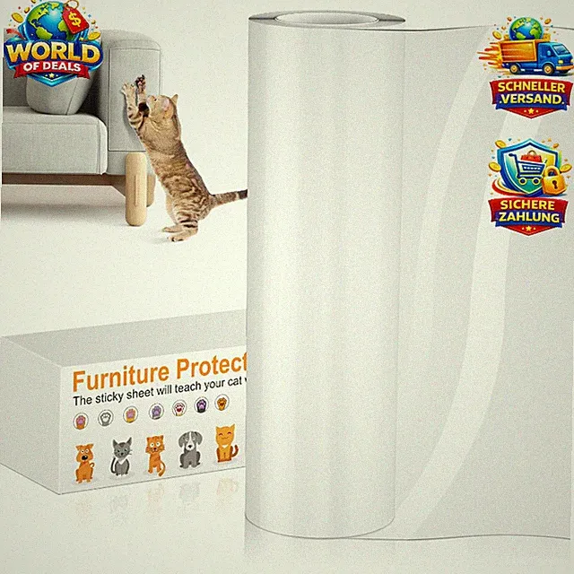 Kratzfolie Selbstklebend Transparent 30cm x 5m Kratzschutz für Möbel Sofa Katze