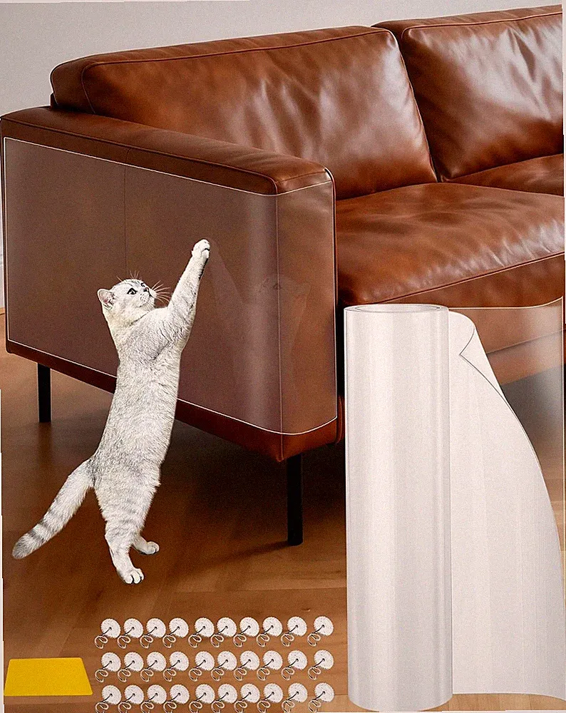 Kratzschutz Sofa Katze Folie Möbel - 1 Rolle Klare PET Folie 30 x 500 cm | Selbs