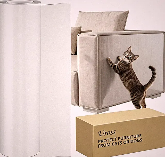 Kratzschutz Sofa Katze Transparent 5m x 43cm, Katzenschutz Selbstklebend Tape