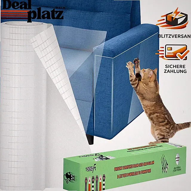 Kratzschutzfolie selbstklebend 5m x 42cm für Sofa und Möbel