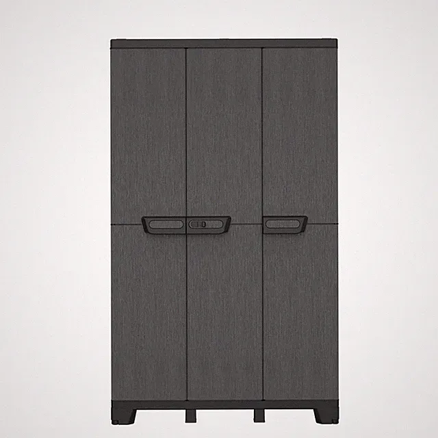 Kreher® Dreitüriger Kunststoffschrank in Anthrazit (Größe wählbar)