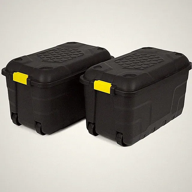 Kreher® Transportbox / Rollbox 'Heavy Duty' Schwarz/Gelb (Größe wählbar)